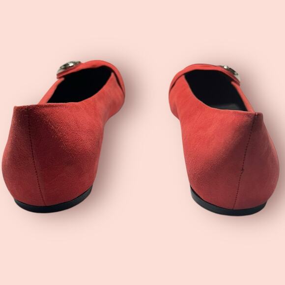 Gucci women shoes size 41 10.5 red ballet flats slip on - Picture 3 of 6